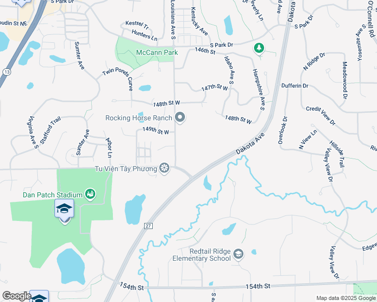 map of restaurants, bars, coffee shops, grocery stores, and more near 14977 Louisiana Avenue South in Savage
