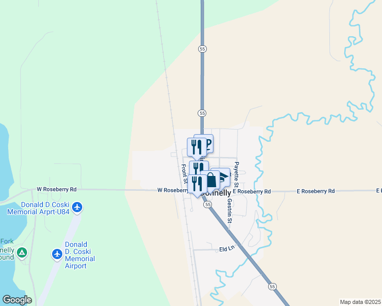 map of restaurants, bars, coffee shops, grocery stores, and more near 141 State Street in Donnelly