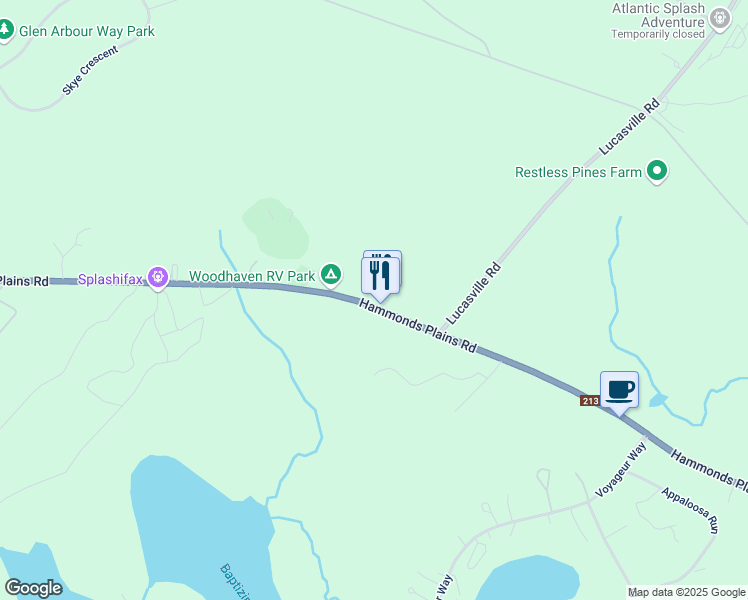 map of restaurants, bars, coffee shops, grocery stores, and more near 1687 Hammonds Plains Road in Hammonds Plains