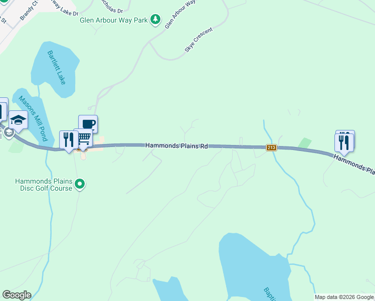 map of restaurants, bars, coffee shops, grocery stores, and more near 1910 Hammonds Plains Road in Hammonds Plains
