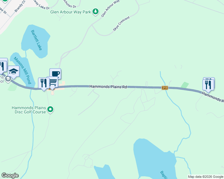 map of restaurants, bars, coffee shops, grocery stores, and more near 1910 Hammonds Plains Road in Hammonds Plains