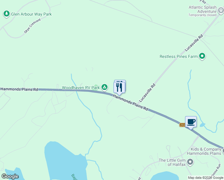 map of restaurants, bars, coffee shops, grocery stores, and more near 1703 Hammonds Plains Road in Hammonds Plains