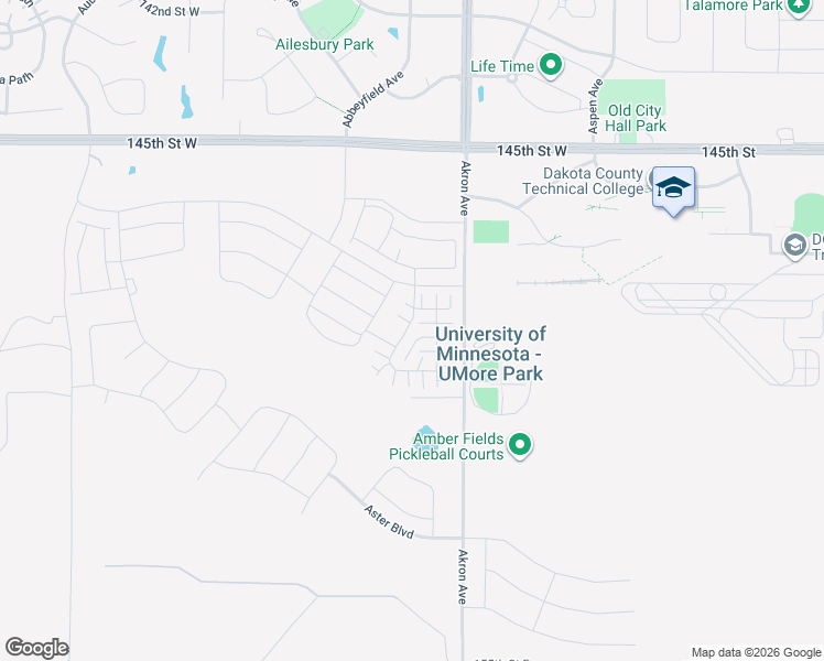 map of restaurants, bars, coffee shops, grocery stores, and more near 14784 Akron Avenue in Rosemount