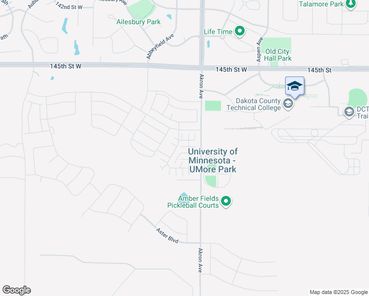 map of restaurants, bars, coffee shops, grocery stores, and more near 14784 Akron Avenue in Rosemount
