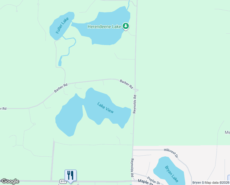 map of restaurants, bars, coffee shops, grocery stores, and more near 18699 Paradise Hollow Road in Lake Ann