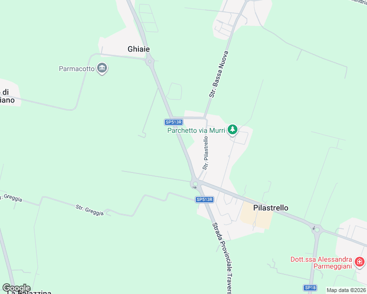 map of restaurants, bars, coffee shops, grocery stores, and more near 246 Strada Provinciale Traversetolo in Provincia di Parma