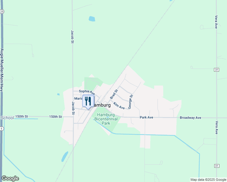 map of restaurants, bars, coffee shops, grocery stores, and more near 460 Brad Street in Hamburg