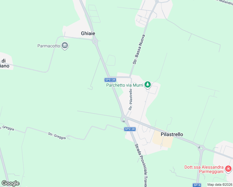 map of restaurants, bars, coffee shops, grocery stores, and more near 246 Strada Provinciale Traversetolo in Provincia di Parma