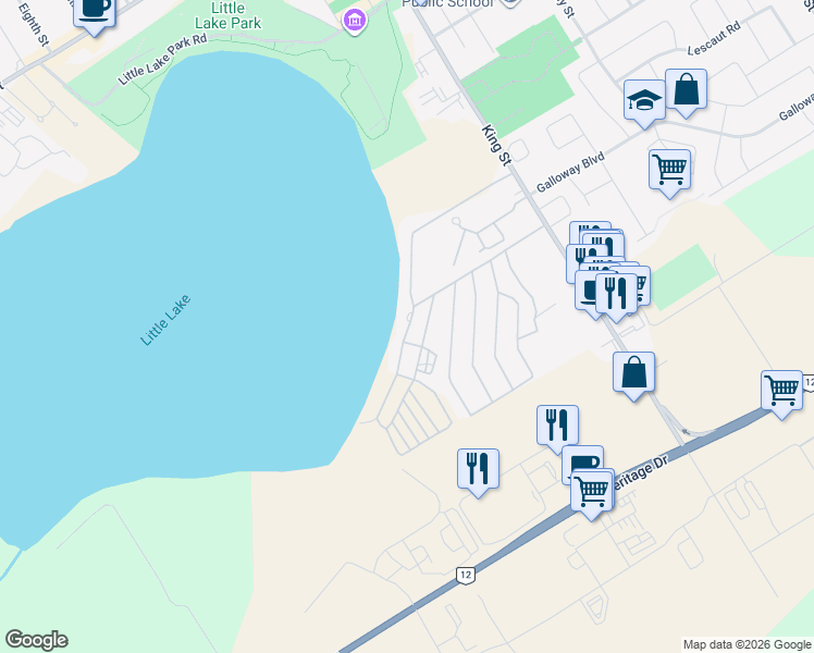 map of restaurants, bars, coffee shops, grocery stores, and more near 733 McMurtry Road in Midland