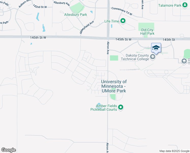 map of restaurants, bars, coffee shops, grocery stores, and more near 14784 Akron Avenue in Rosemount