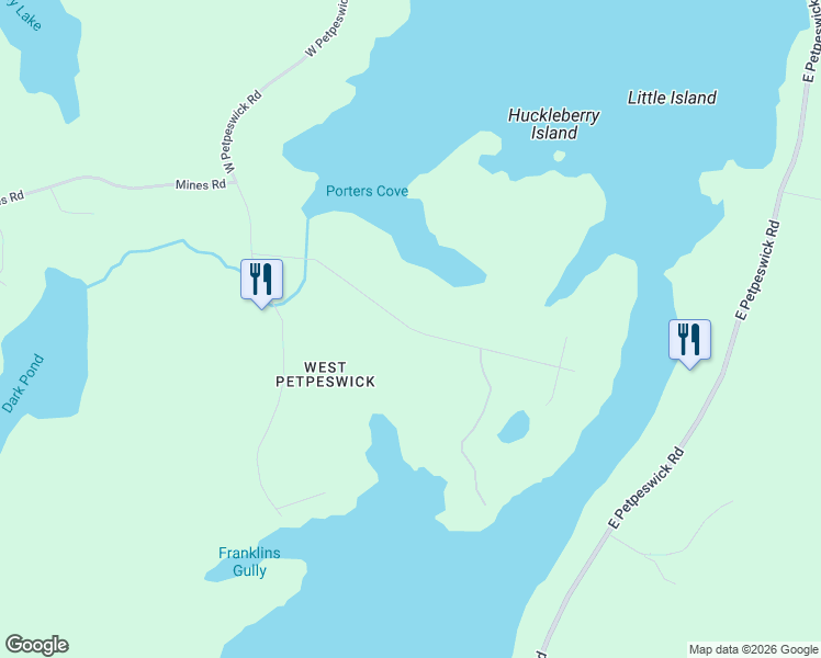 map of restaurants, bars, coffee shops, grocery stores, and more near Westside Inlet Drive in Musquodoboit Harbour