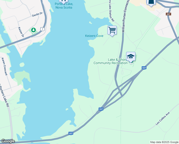 map of restaurants, bars, coffee shops, grocery stores, and more near 26 Mannette Court in Porters Lake