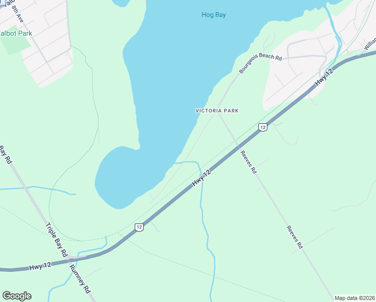 map of restaurants, bars, coffee shops, grocery stores, and more near 126 Mitchells Beach Road in Simcoe County