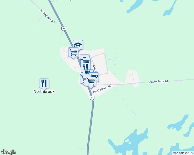 map of restaurants, bars, coffee shops, grocery stores, and more near 12269 Highway 41 in Northbrook