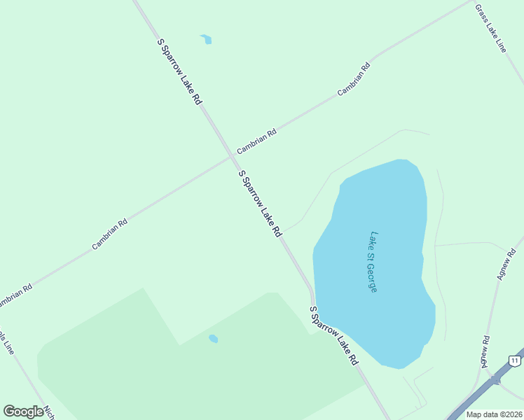 map of restaurants, bars, coffee shops, grocery stores, and more near 2978 South Sparrow Lake Road in Washago