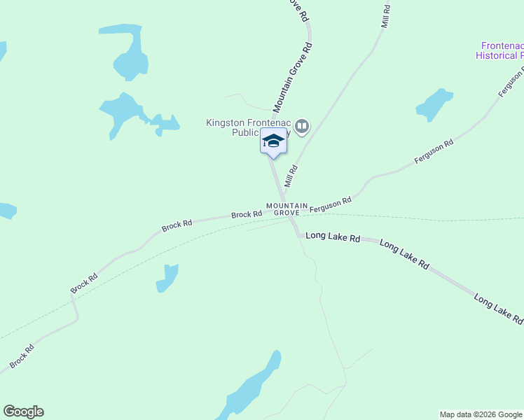 map of restaurants, bars, coffee shops, grocery stores, and more near 1022 Brock Road in Frontenac County