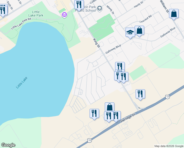 map of restaurants, bars, coffee shops, grocery stores, and more near Smiths Camp Road in Midland