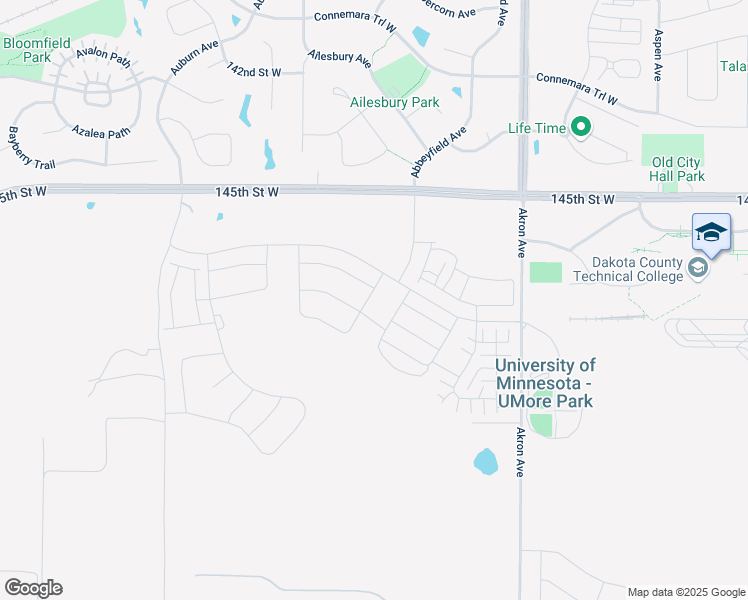 map of restaurants, bars, coffee shops, grocery stores, and more near 1000-1518 145th Street West in Rosemount