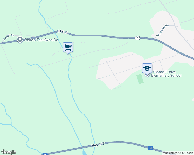 map of restaurants, bars, coffee shops, grocery stores, and more near 97 O'Connell Drive in Porters Lake
