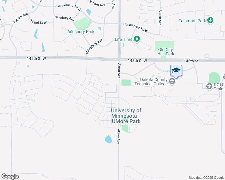 map of restaurants, bars, coffee shops, grocery stores, and more near 14501-14997 Akron Avenue in Rosemount