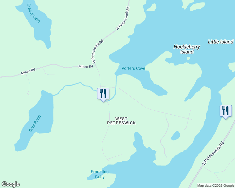 map of restaurants, bars, coffee shops, grocery stores, and more near 5 Westside Inlet Drive in Musquodoboit Harbour