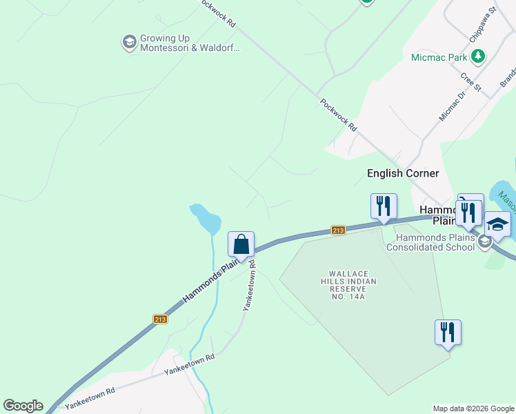 map of restaurants, bars, coffee shops, grocery stores, and more near 44 Yew Street in Hammonds Plains