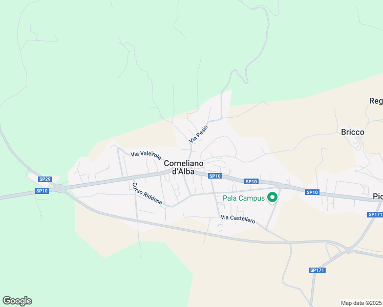 map of restaurants, bars, coffee shops, grocery stores, and more near 22 Via Pesio in Corneliano d'Alba