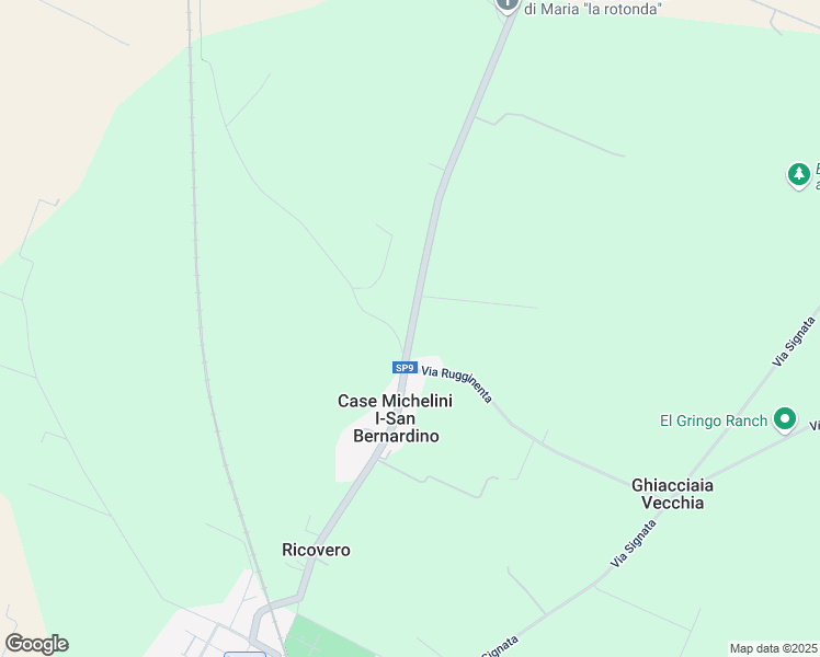 map of restaurants, bars, coffee shops, grocery stores, and more near 1463 Via del Papa in Case Michelini I-San Bernardino
