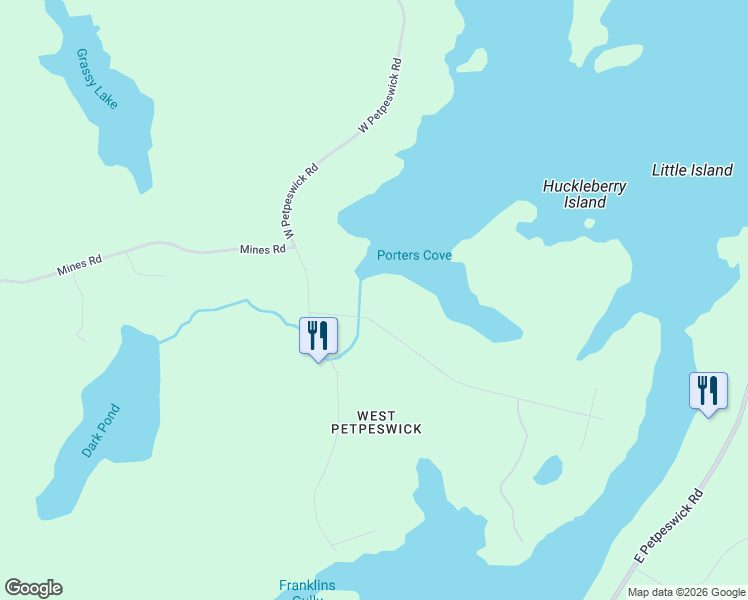 map of restaurants, bars, coffee shops, grocery stores, and more near 60 Westside Inlet Drive in Musquodoboit Harbour
