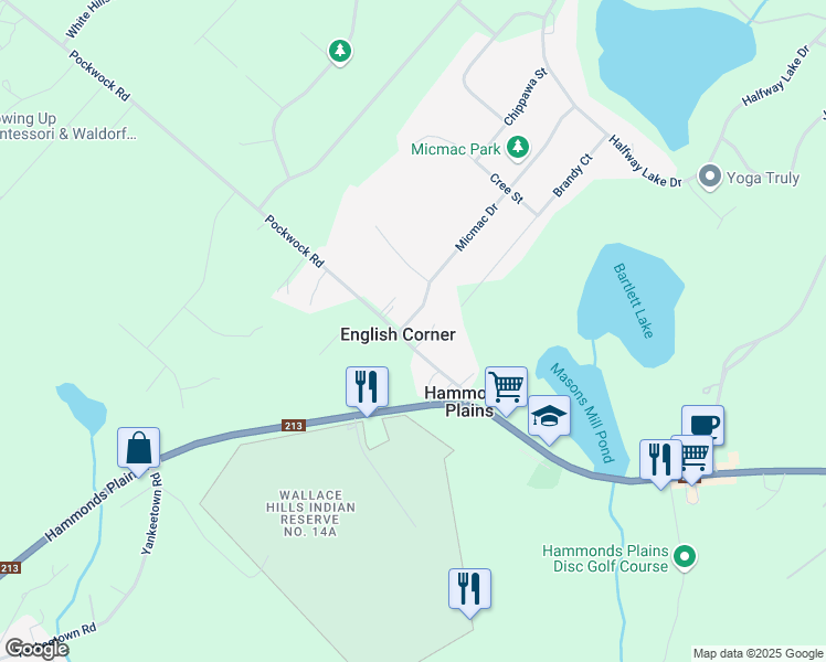 map of restaurants, bars, coffee shops, grocery stores, and more near 49 Pockwock Road in Hammonds Plains
