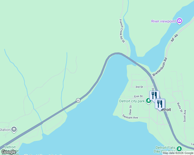 map of restaurants, bars, coffee shops, grocery stores, and more near Oregon 22 in Detroit