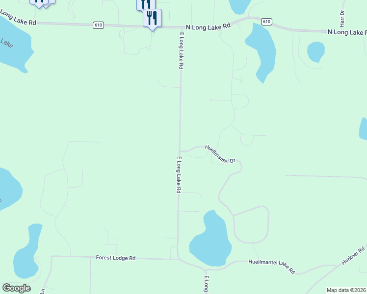 map of restaurants, bars, coffee shops, grocery stores, and more near 3501-3599 Huellmantel Dr in Traverse City
