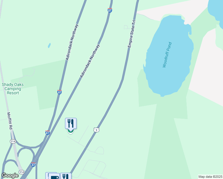 map of restaurants, bars, coffee shops, grocery stores, and more near 7327 Route 9 in Plattsburgh