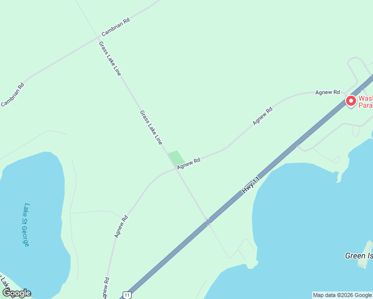 map of restaurants, bars, coffee shops, grocery stores, and more near 3719 Agnew Road in Washago