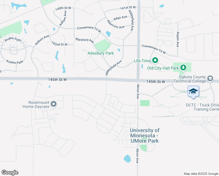 map of restaurants, bars, coffee shops, grocery stores, and more near 1000-1518 145th Street West in Rosemount