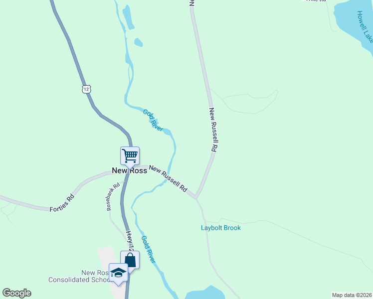 map of restaurants, bars, coffee shops, grocery stores, and more near 183 Windsor Road in New Ross