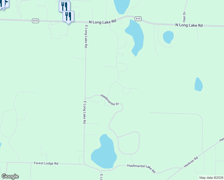 map of restaurants, bars, coffee shops, grocery stores, and more near 3501-3599 Huellmantel Drive in Traverse City