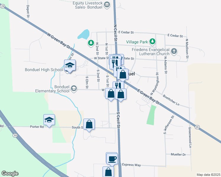 144 South 1st Street, Bonduel WI Walk Score