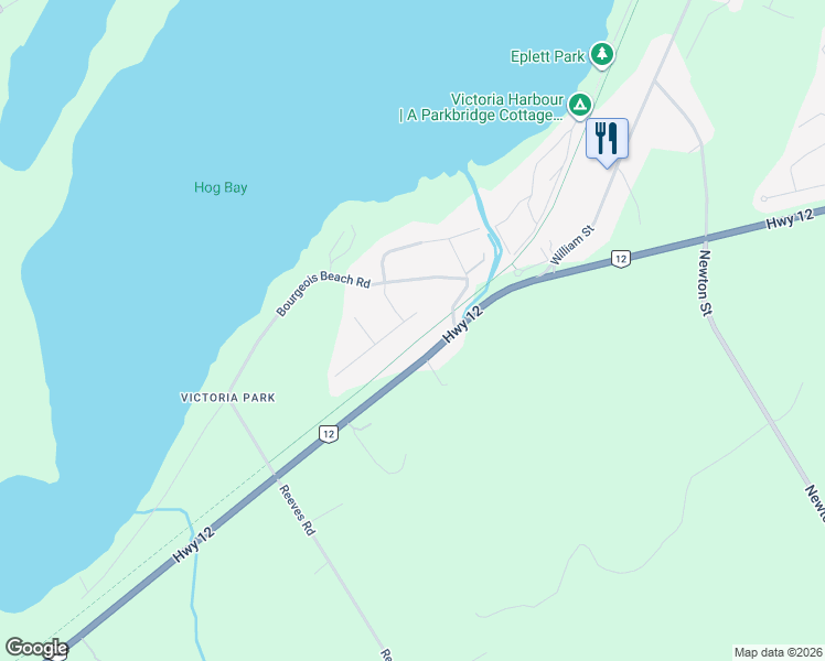 map of restaurants, bars, coffee shops, grocery stores, and more near 17 Ralph Dalton Boulevard in Simcoe County