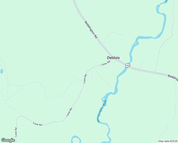 map of restaurants, bars, coffee shops, grocery stores, and more near 20 Lane Road in Deblois