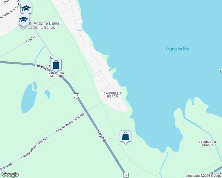map of restaurants, bars, coffee shops, grocery stores, and more near 56 Sallow's Drive in Tay
