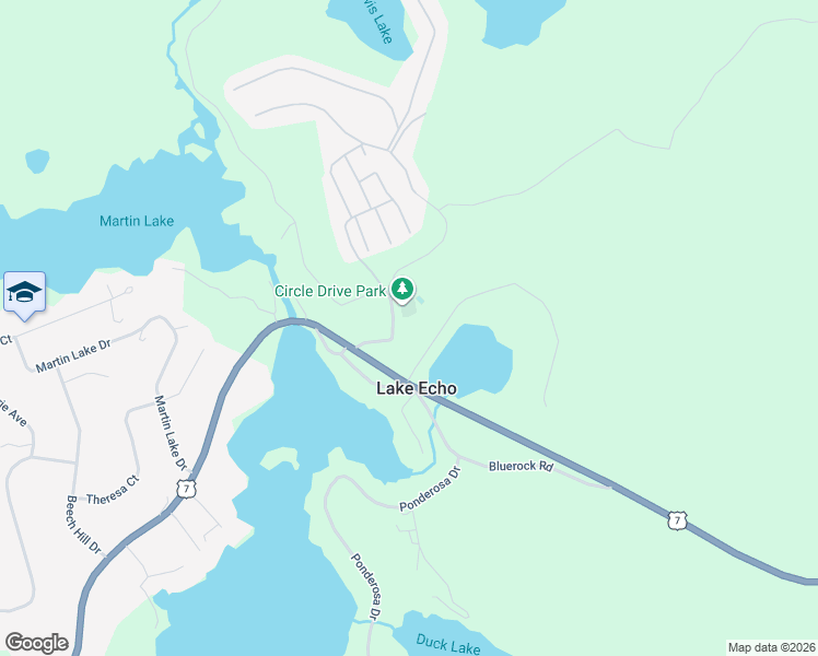 map of restaurants, bars, coffee shops, grocery stores, and more near 34 Circle Drive in Lake Echo