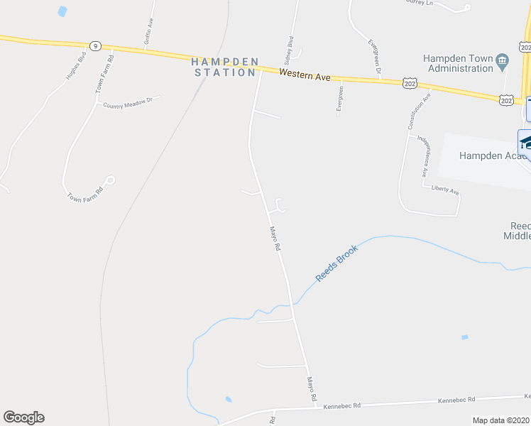 map of restaurants, bars, coffee shops, grocery stores, and more near 79 Mayo Road in Hampden