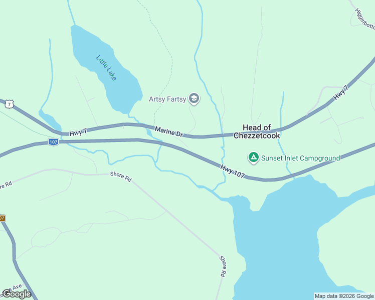 map of restaurants, bars, coffee shops, grocery stores, and more near Blueberry Run Trail in Head of Chezzetcook