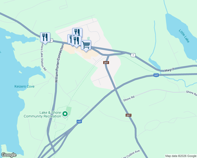 map of restaurants, bars, coffee shops, grocery stores, and more near George Redmond Drive in West Chezzetcook