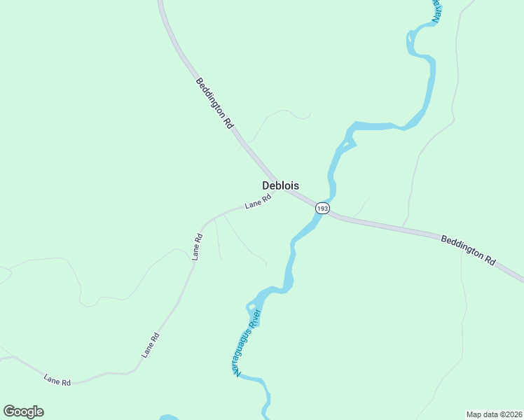 map of restaurants, bars, coffee shops, grocery stores, and more near 20 Lane Road in Deblois