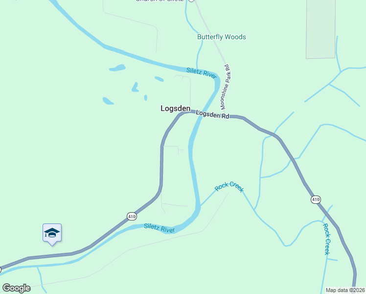 map of restaurants, bars, coffee shops, grocery stores, and more near 7372 Logsden Road in Logsden