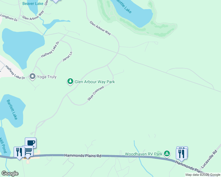 map of restaurants, bars, coffee shops, grocery stores, and more near 187 Hammonds Plains Road in Hammonds Plains
