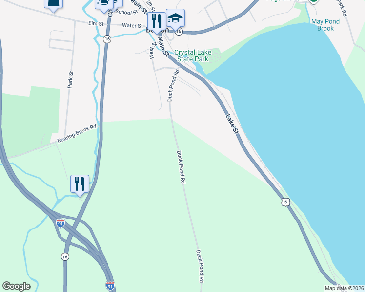map of restaurants, bars, coffee shops, grocery stores, and more near 278-644 Duck Pond Road in Barton