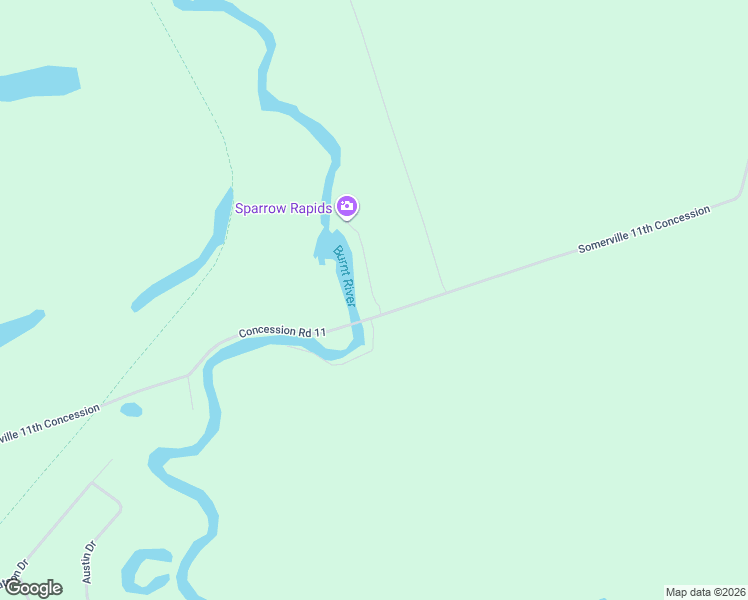 map of restaurants, bars, coffee shops, grocery stores, and more near Sparrow Road in Kinmount